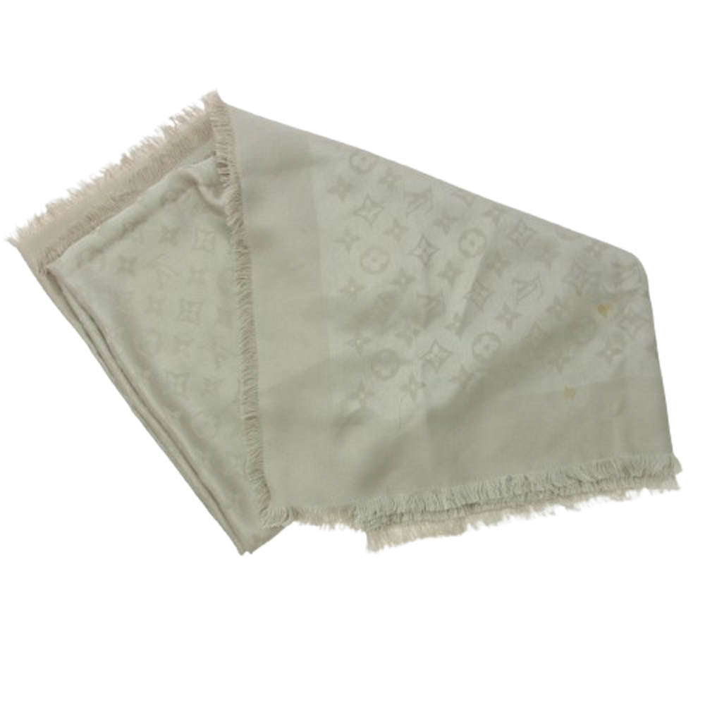 LOUIS VUITTON ルイ・ヴィトン 402336 シルク ウール ストール ショール ベージュ系【中古】