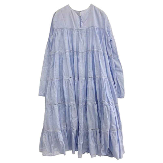 Merlette マーレット ESSAOUIRA ロンハーマン 別注 ロング 長袖 ワンピース ライトブルー系 S【中古】
