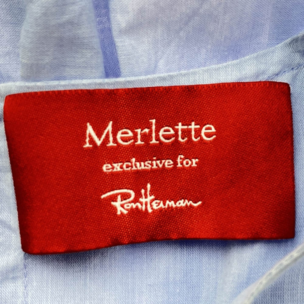Merlette マーレット ESSAOUIRA ロンハーマン 別注 ロング 長袖 ワンピース ライトブルー系 S【中古】
