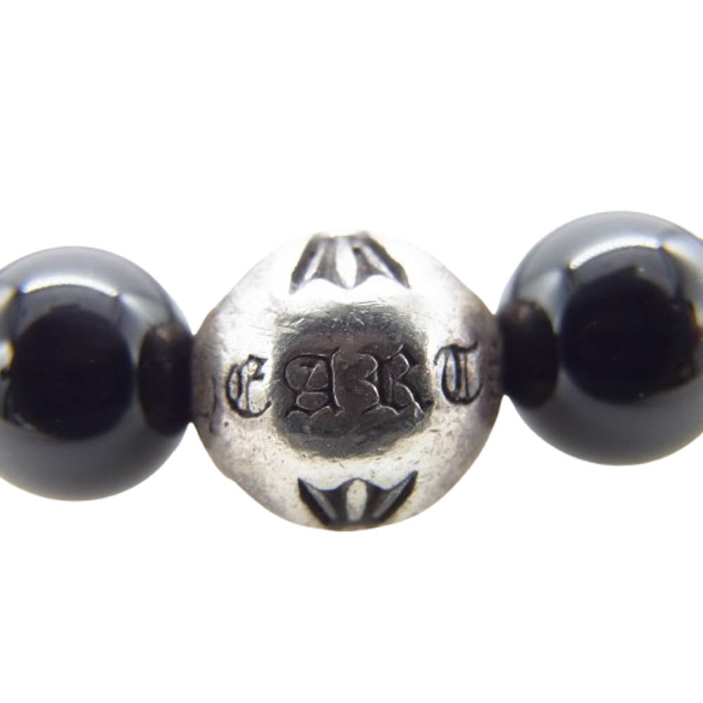 CHROME HEARTS クロムハーツ（原本無） 8mm BEAD クロスボール ビーズ ブレスレット ブラック系【中古】
