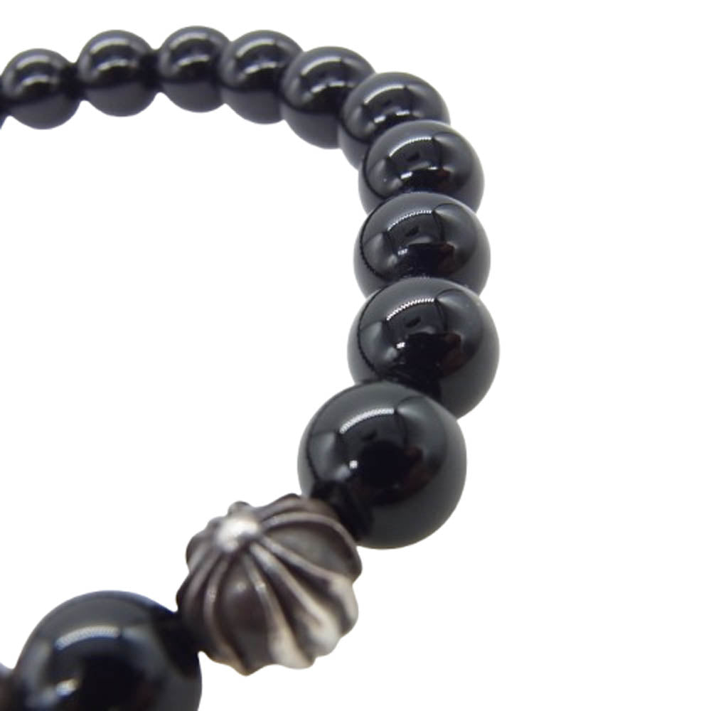 CHROME HEARTS クロムハーツ（原本無） 8mm BEAD クロスボール ビーズ ブレスレット ブラック系【中古】