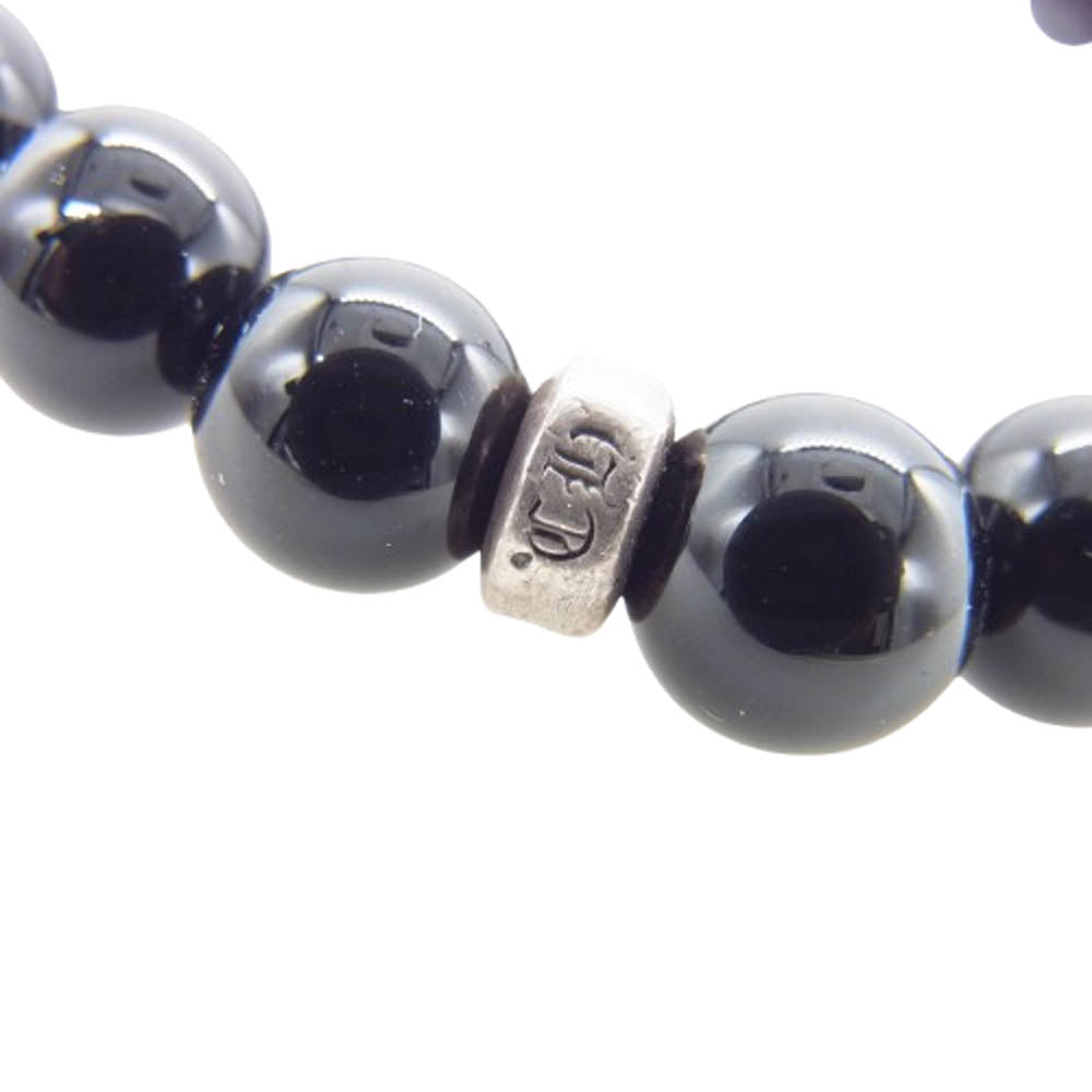 CHROME HEARTS クロムハーツ（原本無） 8mm BEAD クロスボール ビーズ ブレスレット ブラック系【中古】