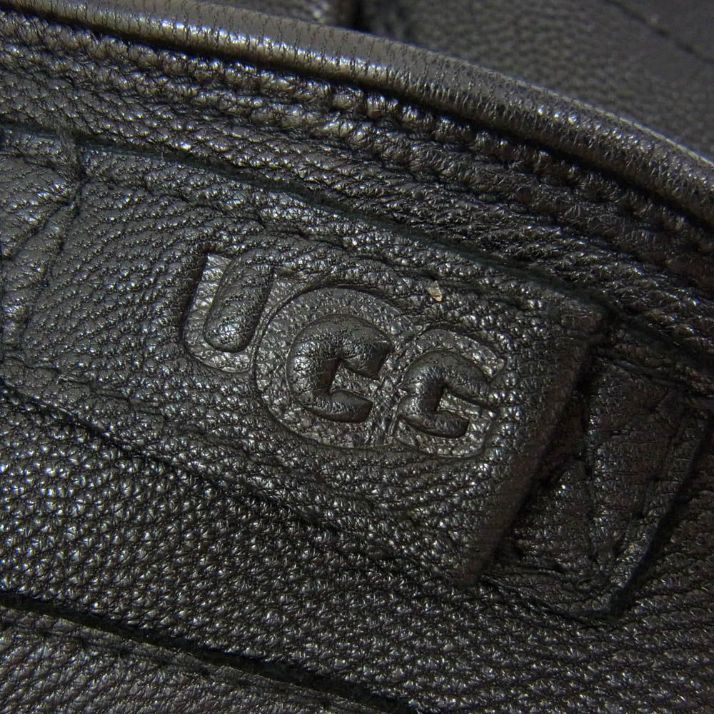 UGG アグ Point Leather Glove ポイント ラム レザー グローブ ブラック系 M【中古】