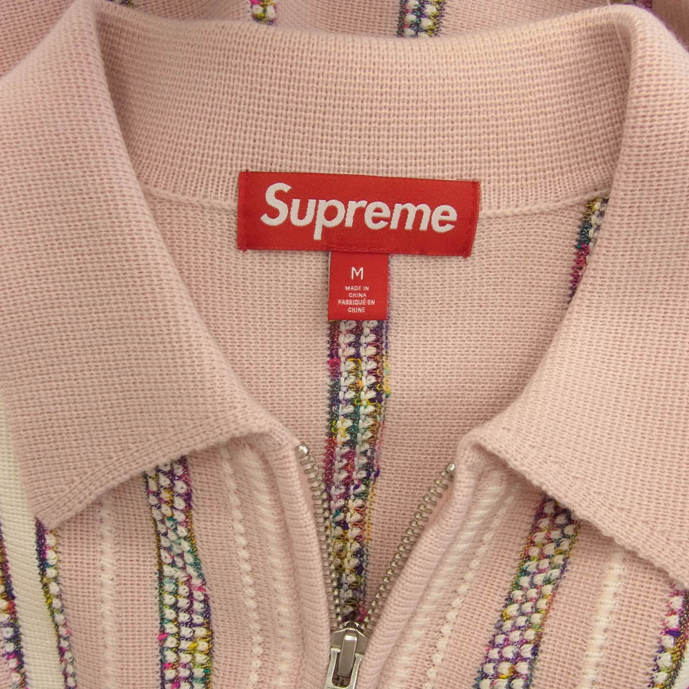 Supreme シュプリーム 24AW RN101837 Speckle Stripe Zip Up Cardigan ジップアップ 長袖 カーディガン ピンク系 M【中古】