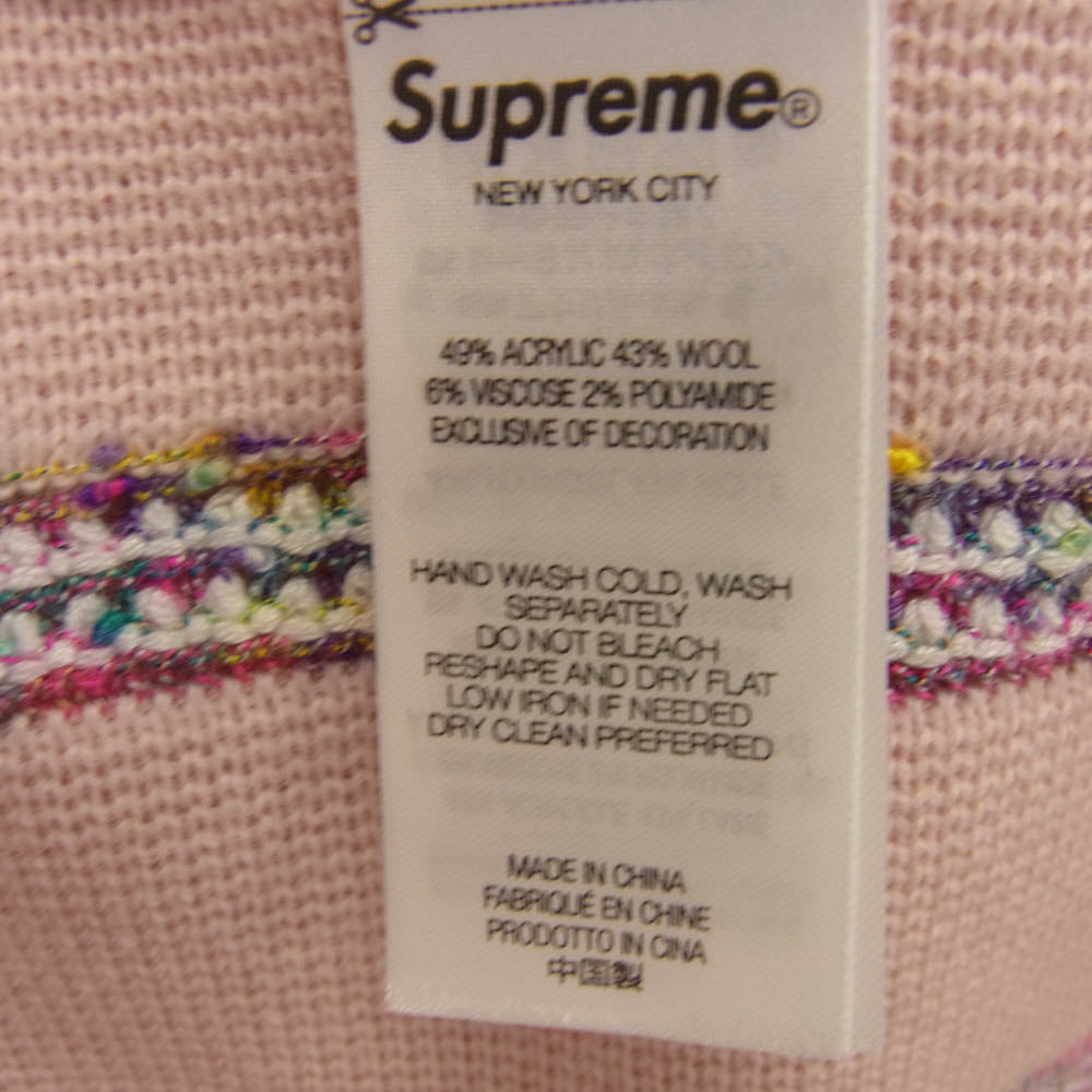 Supreme シュプリーム 24AW RN101837 Speckle Stripe Zip Up Cardigan ジップアップ 長袖 カーディガン ピンク系 M【中古】