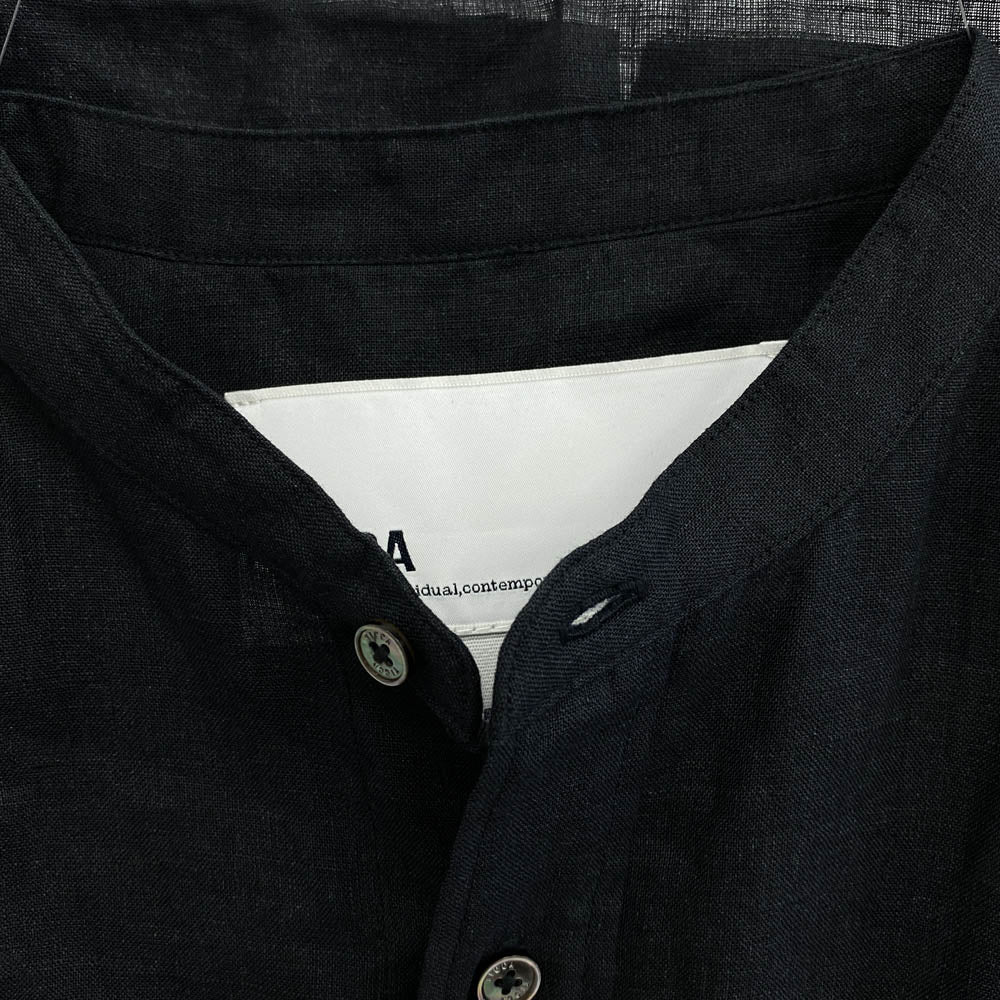 ティッカ TBCS-303 フレンチ ノースリーブ シャツ ブラック系 F【中古】