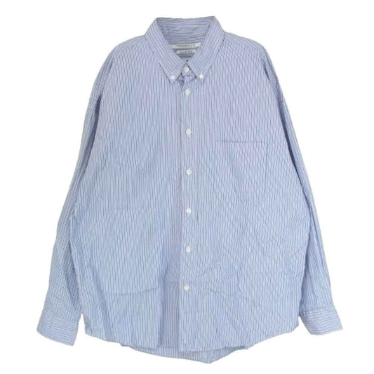 トライセクト Journal Standard ジャーナルスタンダード ボタンダウン ストライプ 長袖 シャツ ブルー系 M【中古】