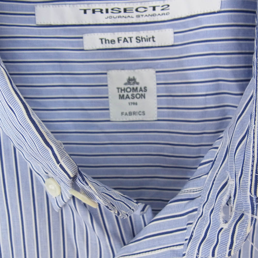 トライセクト Journal Standard ジャーナルスタンダード ボタンダウン ストライプ 長袖 シャツ ブルー系 M【中古】