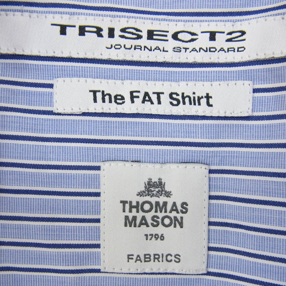 トライセクト Journal Standard ジャーナルスタンダード ボタンダウン ストライプ 長袖 シャツ ブルー系 M【中古】