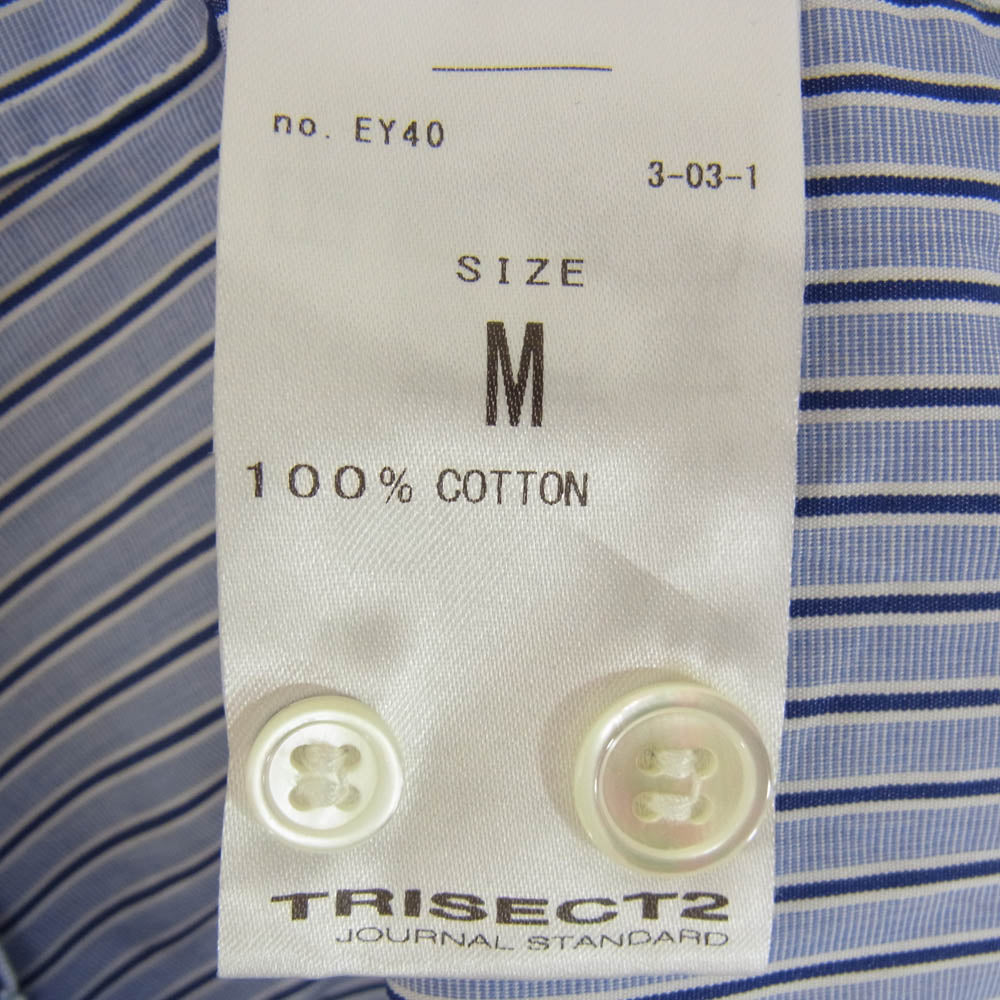 トライセクト Journal Standard ジャーナルスタンダード ボタンダウン ストライプ 長袖 シャツ ブルー系 M【中古】
