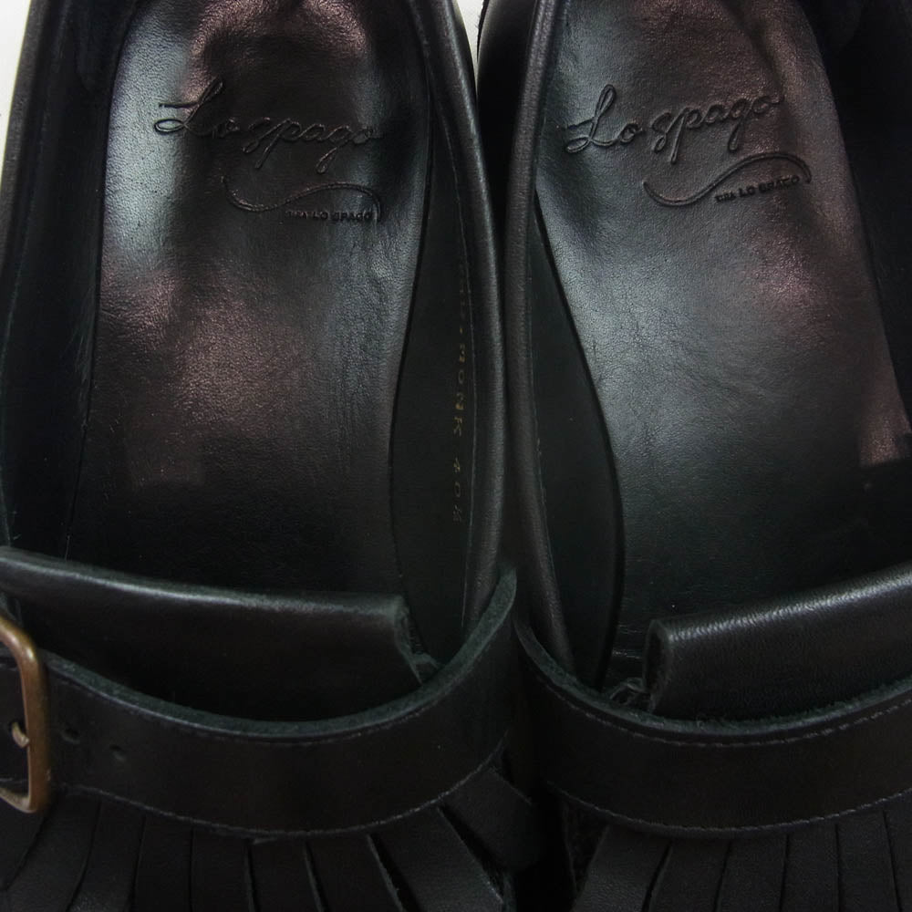 SHIPS シップス Lo spago  ロスパーゴ キルトタッセル モンク レザー シューズ ブラック系 40.5【中古】
