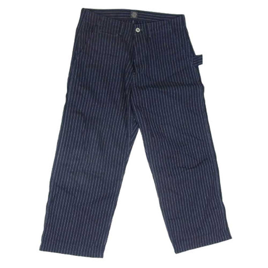 POST OVERALLS ポストオーバーオールズ 3301-IS Mainter Pants IS Gangster stripe indigo ウォバッシュ ペインター パンツ ネイビー系 M【中古】