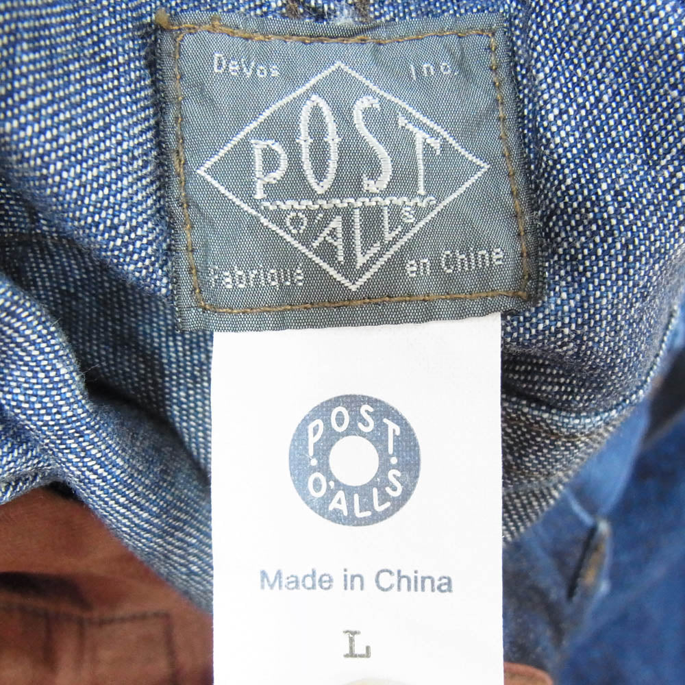 POST OVERALLS ポストオーバーオールズ 3319-8DI E-Z Chinois De Luxe Pant 8oz Denim w deep wash 8オンス デラックス デニム ウォッシュ イージー パンツ インディゴブルー系 L【中古】