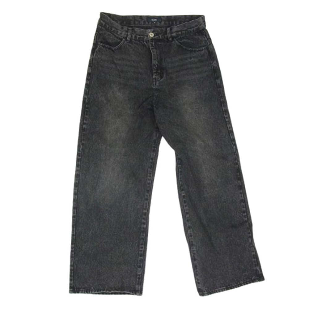 BEAMS ビームス 42-21-0046-147 HEART ブラスト ワイド ストレート デニム ブラック系 M【中古】