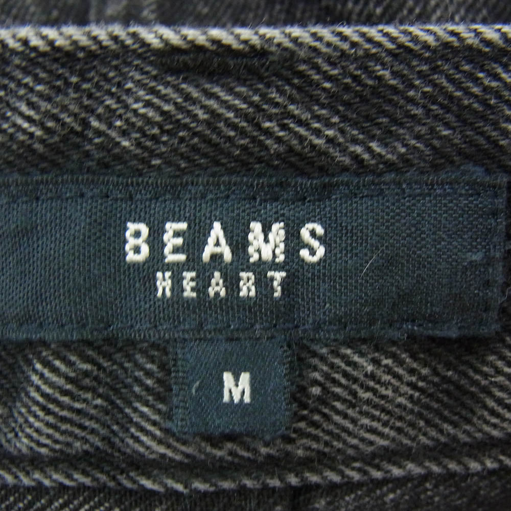 BEAMS ビームス 42-21-0046-147 HEART ブラスト ワイド ストレート デニム ブラック系 M【中古】
