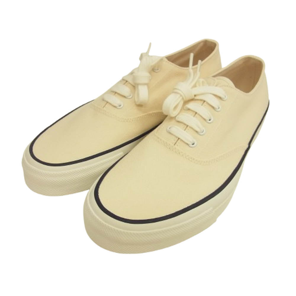ANATOMICA アナトミカ × WAKOUWA ワクワ LOW CUT COTTON OFF WHITE×WHITE SOLE ローカット スニーカー オフホワイト オフホワイト系 25.5cm【極上美品】【中古】