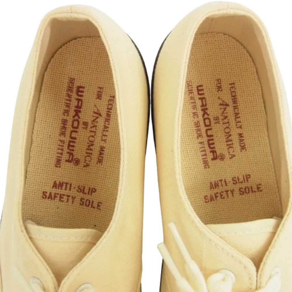 ANATOMICA アナトミカ × WAKOUWA ワクワ LOW CUT COTTON OFF WHITE×WHITE SOLE ローカット スニーカー オフホワイト オフホワイト系 25.5cm【極上美品】【中古】