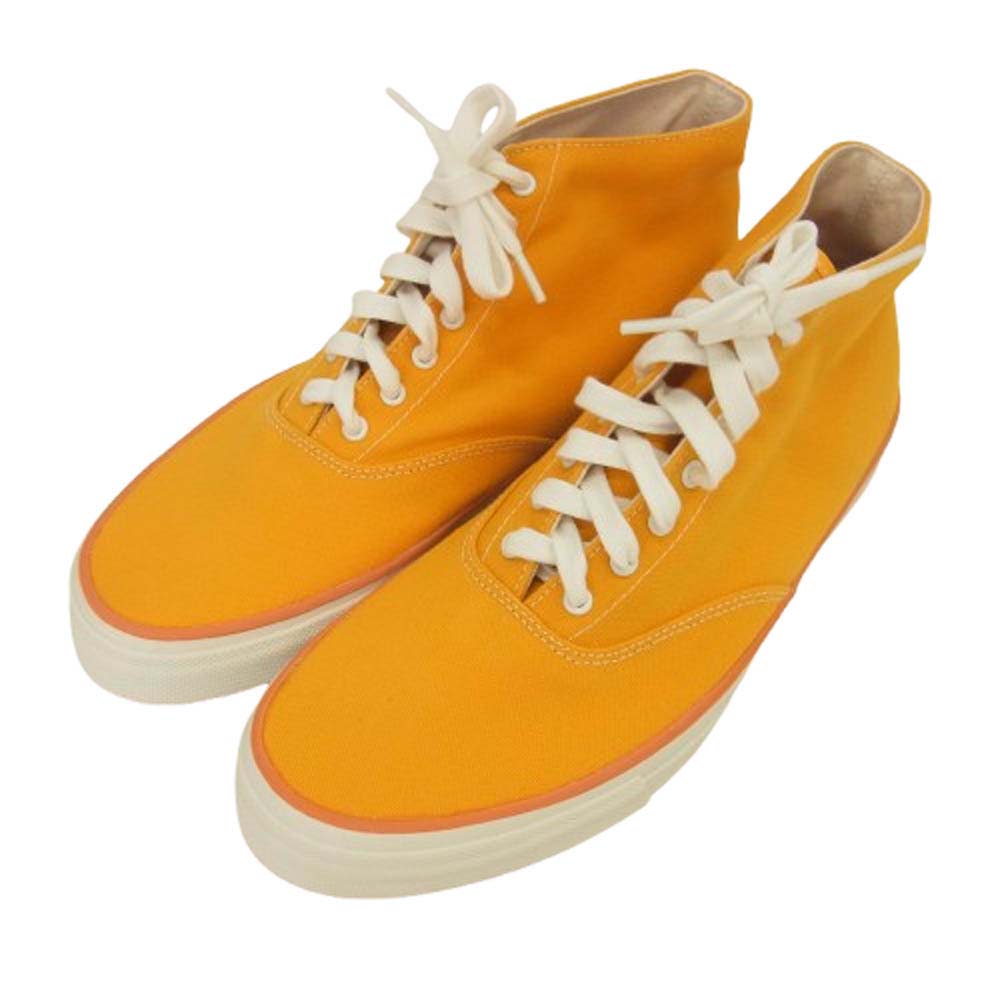 ANATOMICA アナトミカ × WAKOUWA ワクワ HI CUT CUTCOTTON YELLOW×WHITE SOLE ハイカット コットン スニーカー イエロー イエロー系 25.5cm【極上美品】【中古】