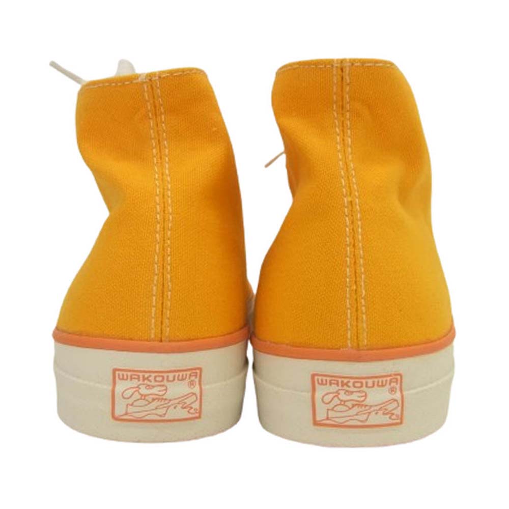 ANATOMICA アナトミカ × WAKOUWA ワクワ HI CUT CUTCOTTON YELLOW×WHITE SOLE ハイカット コットン スニーカー イエロー イエロー系 25.5cm【極上美品】【中古】