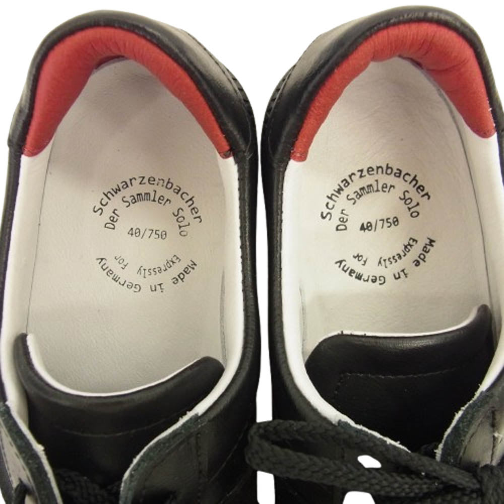ディアザムラーソロ × Schwarzenbacher 1760 BW GYM SHOES レザー シューズ スニーカー ブラック系 40【新古品】【未使用】【中古】