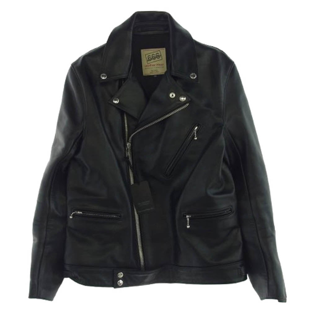 トリプルシックスレザーウェア LJM-8 FRONT FLAP LEATHER JACKET フロント フラップ レザー ジャケット ブラック系 38【美品】【中古】