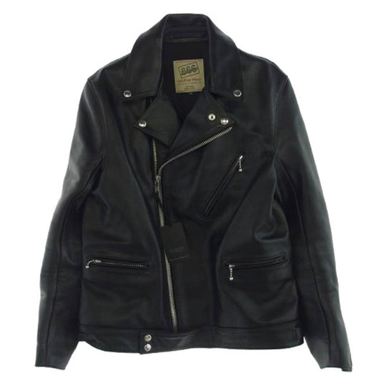 トリプルシックスレザーウェア LJM-8 FRONT FLAP LEATHER JACKET フロント フラップ レザー ジャケット ブラック系 38【美品】【中古】