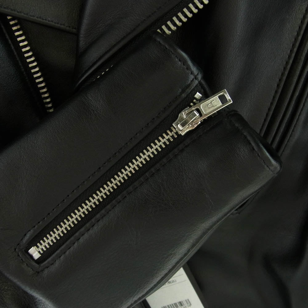 トリプルシックスレザーウェア LJM-8 FRONT FLAP LEATHER JACKET フロント フラップ レザー ジャケット ブラック系 38【美品】【中古】