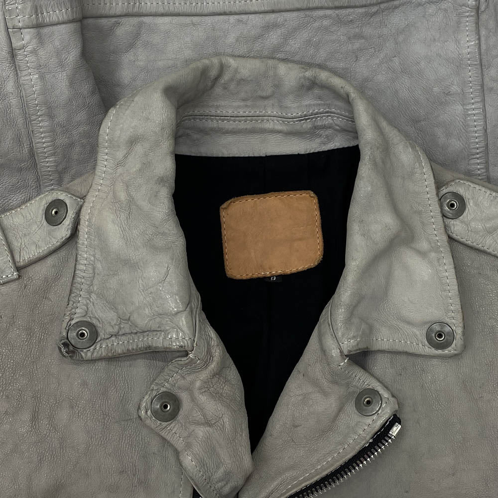 ISAMUKATAYAMA BACKLASH イサムカタヤマバックラッシュ 1927-06 JAPAN CALF NATURAL DYED “GARMENT-WASH” DOUBLE RIDERS ジャパンカーフ 製品洗い ダブルライダース ホワイト系 L 3【中古】