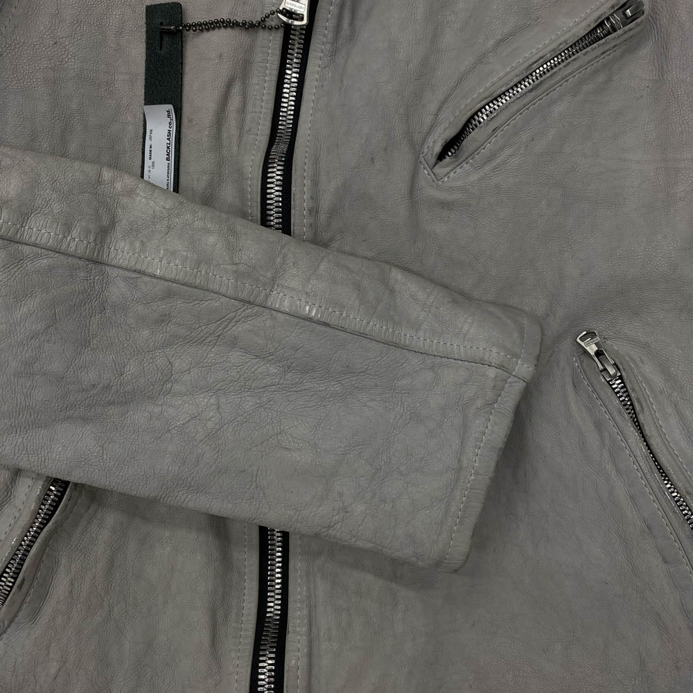 ISAMUKATAYAMA BACKLASH イサムカタヤマバックラッシュ 1927-06 JAPAN CALF NATURAL DYED “GARMENT-WASH” DOUBLE RIDERS ジャパンカーフ 製品洗い ダブルライダース ホワイト系 L 3【中古】