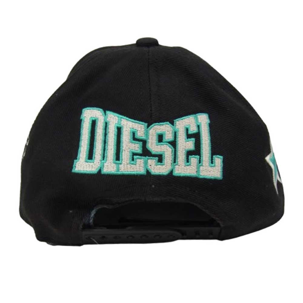 DIESEL ディーゼル RN93243-CA25594 BASEBALL CAP 刺繍 ロゴ ベースボール キャップ 帽子 ブラック系【中古】