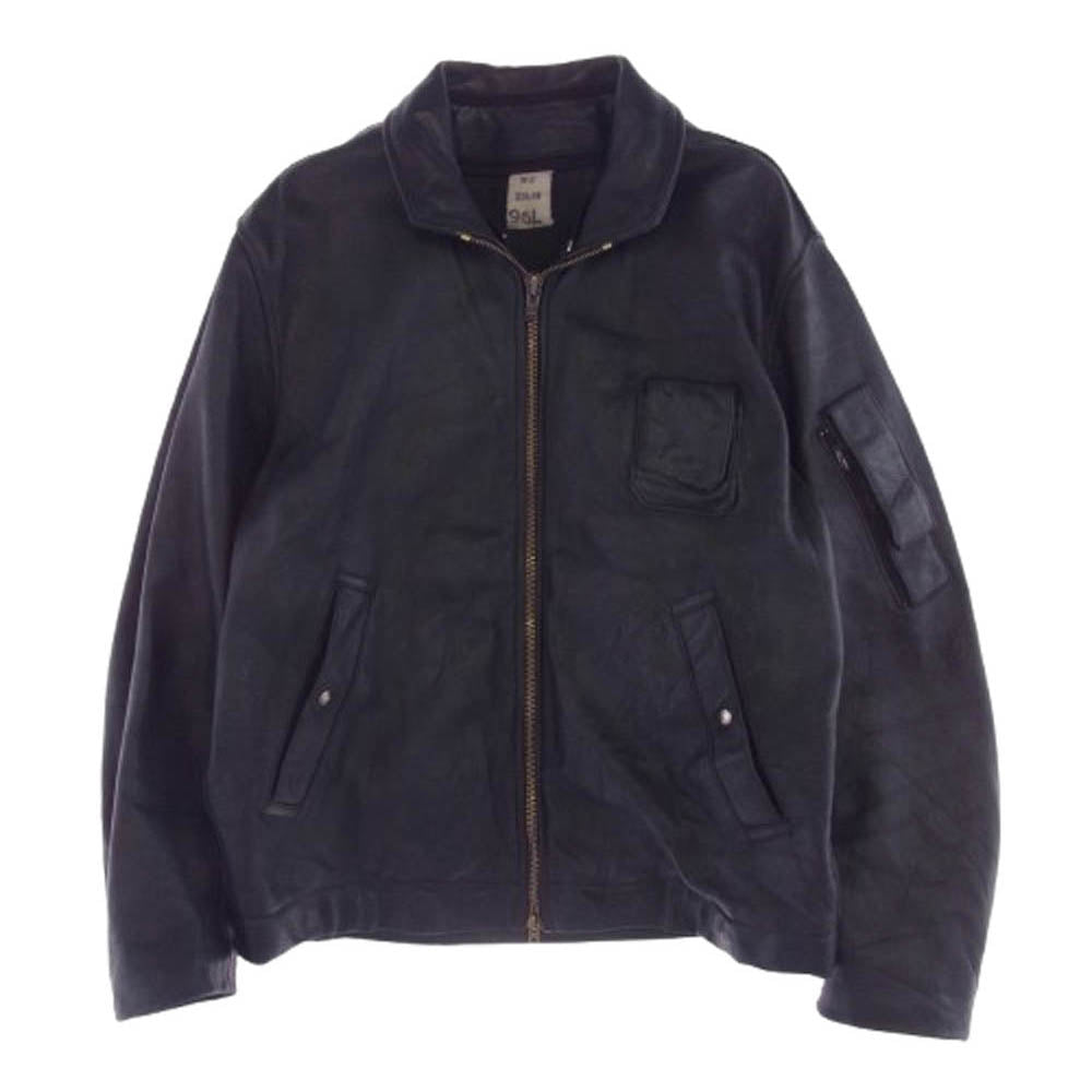 ヴィンテージ フランス空軍 80s パイロット レザー ジャケット ブラック系【中古】