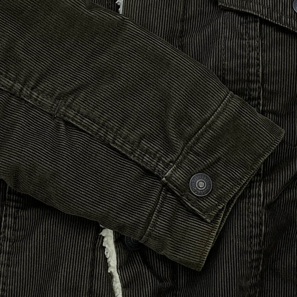 Levi's リーバイス CW-2118 コーデュロイ 裏ボア ジャケット オリーブ系 M【中古】