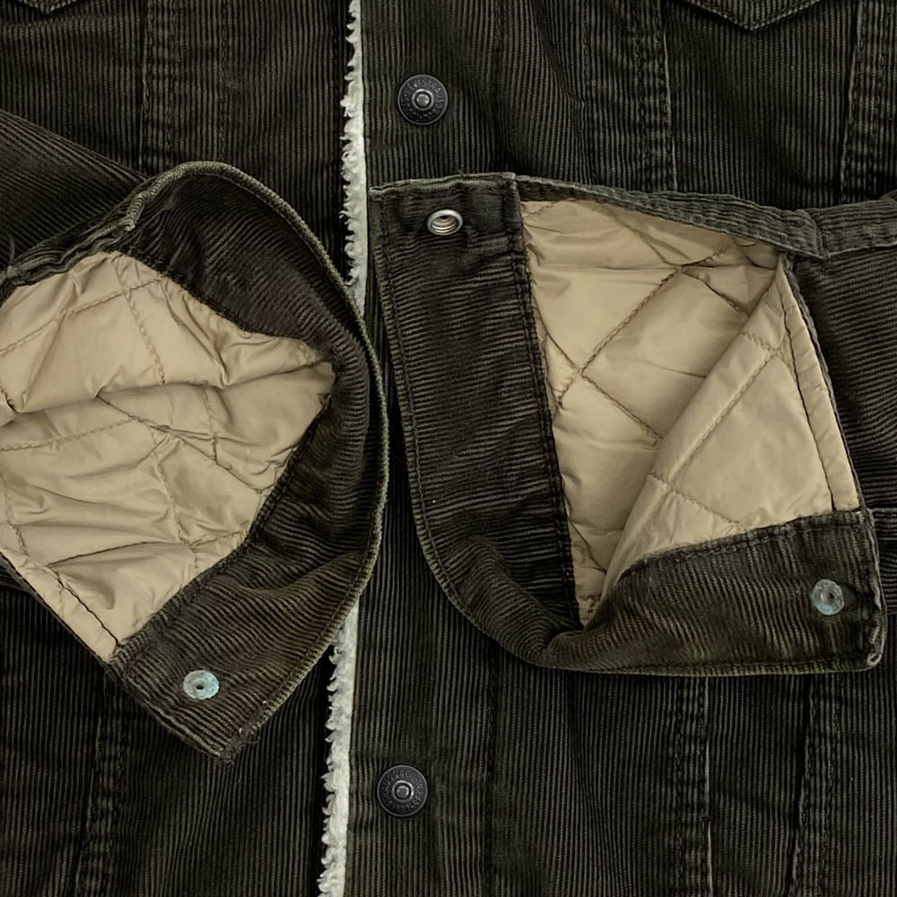 Levi's リーバイス CW-2118 コーデュロイ 裏ボア ジャケット オリーブ系 M【中古】