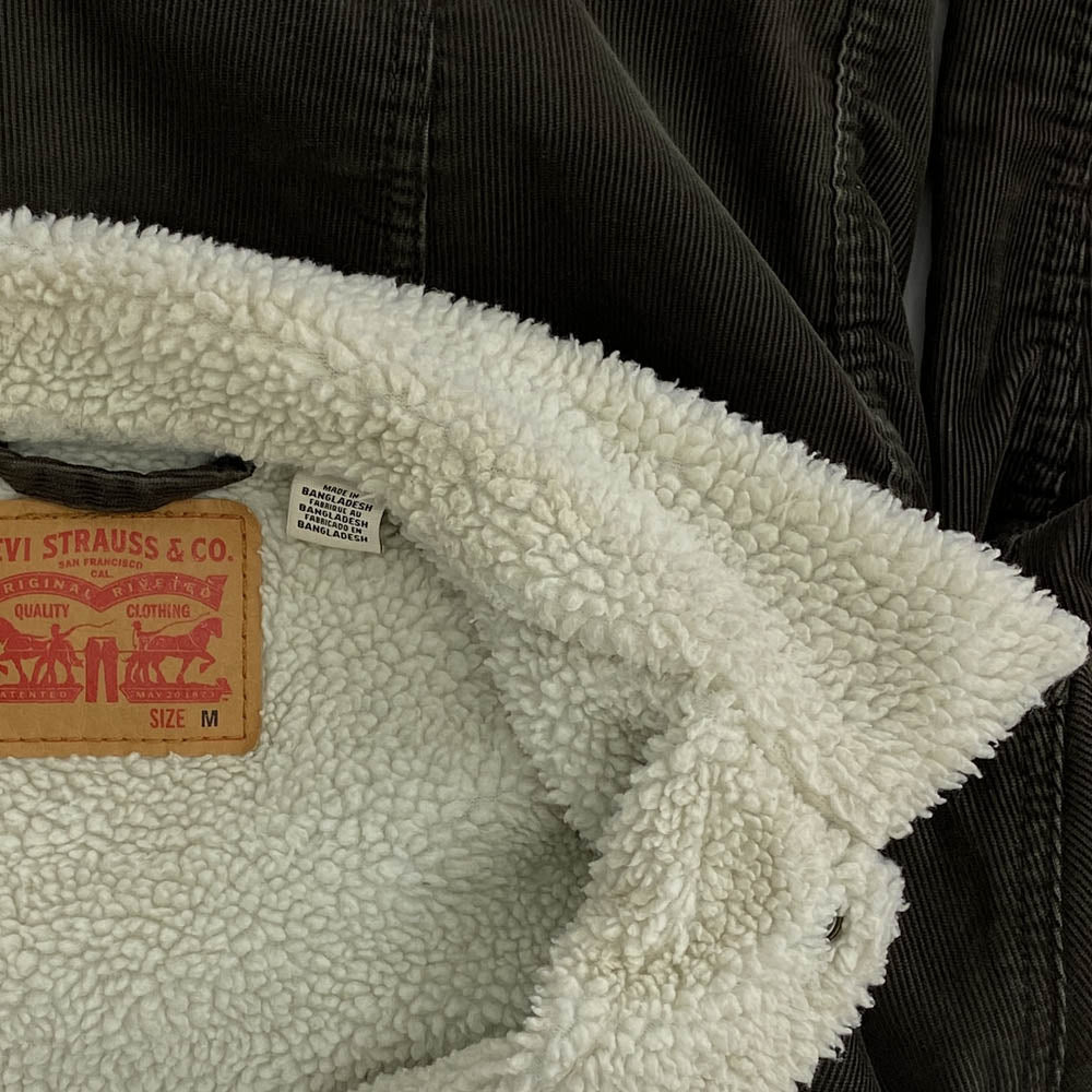 Levi's リーバイス CW-2118 コーデュロイ 裏ボア ジャケット オリーブ系 M【中古】