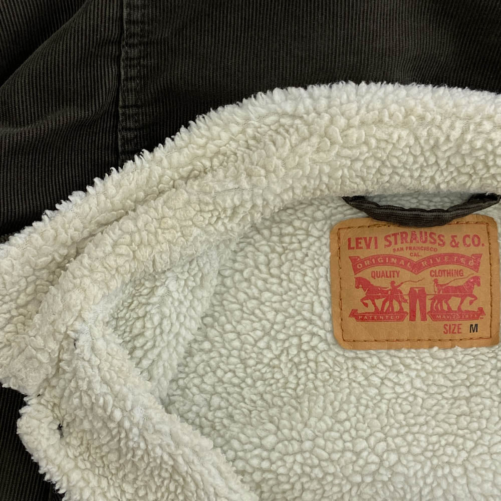 Levi's リーバイス CW-2118 コーデュロイ 裏ボア ジャケット オリーブ系 M【中古】