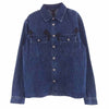 CHROME HEARTS クロムハーツ（原本無） WORK DOG GARAGE WDNM 5レザー クロスパッチ 13クロスボール スナップボタン インディゴ デニム シャツ ジャケット Lサイズ インディゴブルー系 L【極上美品】【中古】