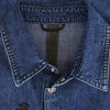 CHROME HEARTS クロムハーツ（原本無） WORK DOG GARAGE WDNM 5レザー クロスパッチ 13クロスボール スナップボタン インディゴ デニム シャツ ジャケット Lサイズ インディゴブルー系 L【極上美品】【中古】