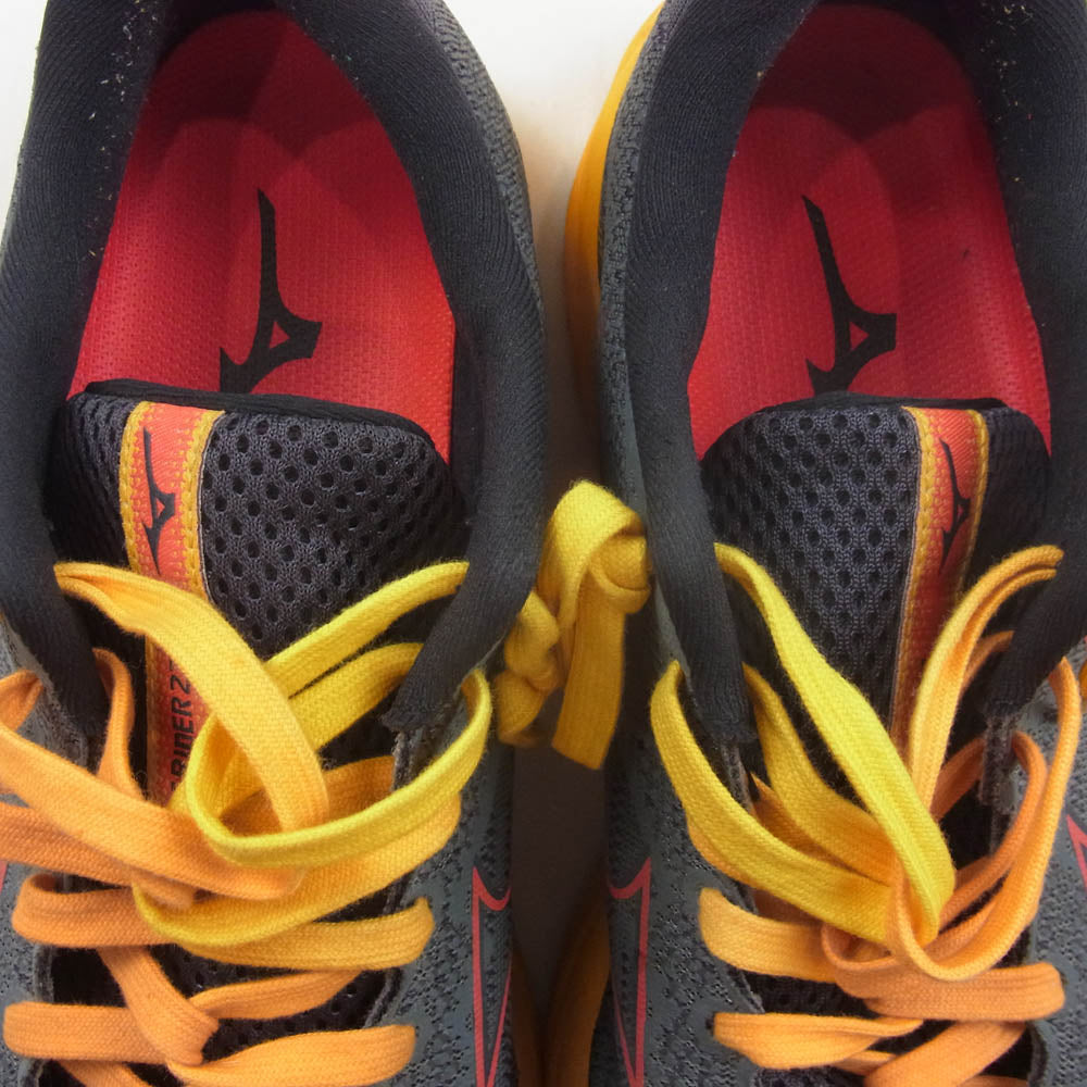 Mizuno ミズノ J1GC230351 WAVE RIDER 27 ウエーブライダー ランニングシューズ スニーカー オレンジ系 25cm【中古】