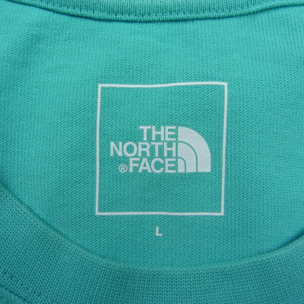 THE NORTH FACE ノースフェイス NT32451 S/S GEO SQUARE LOGO TEE ジオ スクエア ロゴ ヘビーコットン Tシャツ ブルー ブルー系 L【中古】