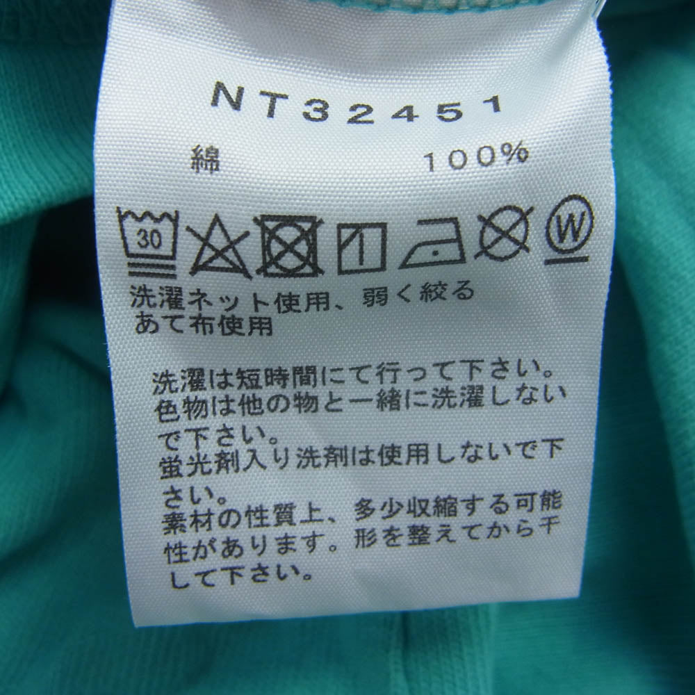 THE NORTH FACE ノースフェイス NT32451 S/S GEO SQUARE LOGO TEE ジオ スクエア ロゴ ヘビーコットン Tシャツ ブルー ブルー系 L【中古】