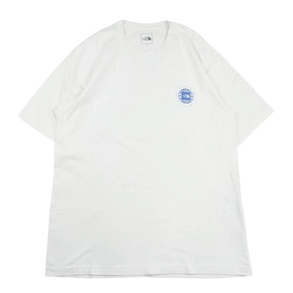 THE NORTH FACE ノースフェイス NT32451 S/S GEO SQUARE LOGO TEE ジオ スクエア ロゴ ヘビーコットン Tシャツ ホワイト系 XL【中古】