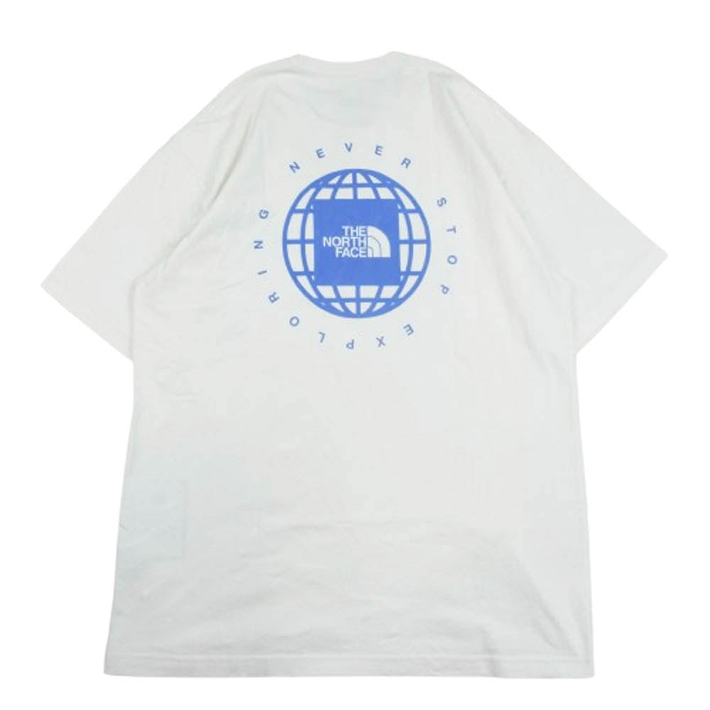 THE NORTH FACE ノースフェイス NT32451 S/S GEO SQUARE LOGO TEE ジオ スクエア ロゴ ヘビーコットン Tシャツ ホワイト系 XL【中古】