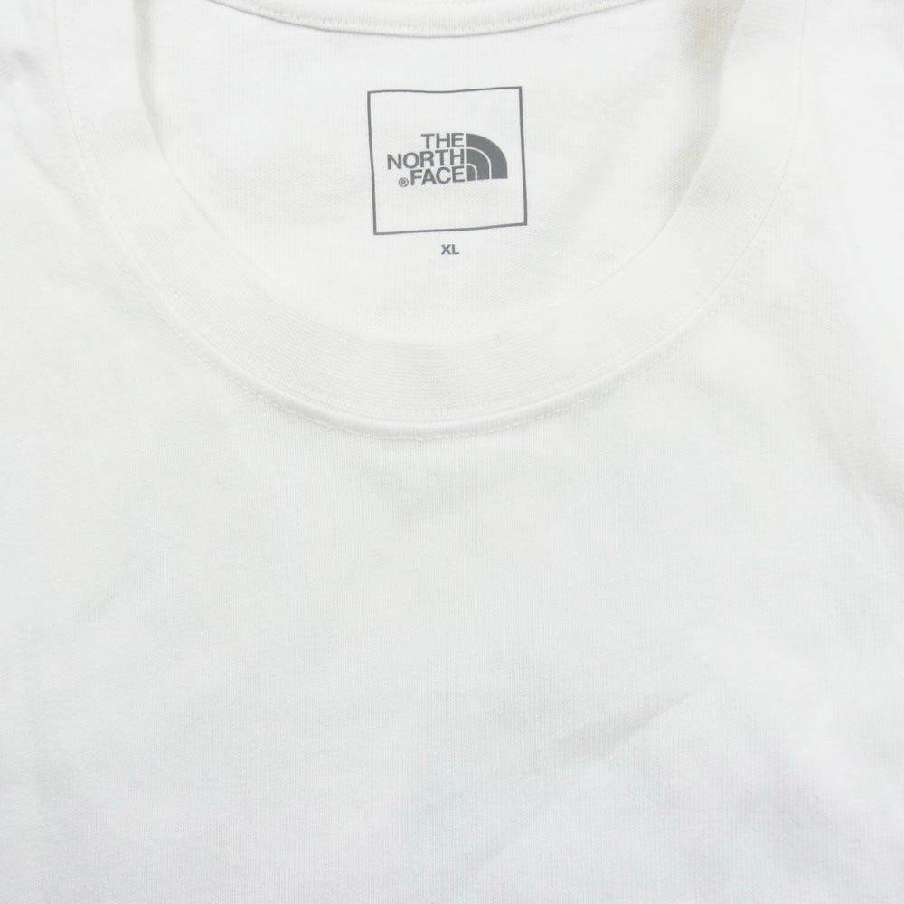 THE NORTH FACE ノースフェイス NT32451 S/S GEO SQUARE LOGO TEE ジオ スクエア ロゴ ヘビーコットン Tシャツ ホワイト系 XL【中古】