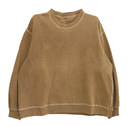 yoko sakamoto ヨーコサカモト BIG SWEAT 渋柿 吊り編み ビッグ クルーネック スウェットトレーナー ブラウン系 M【中古】