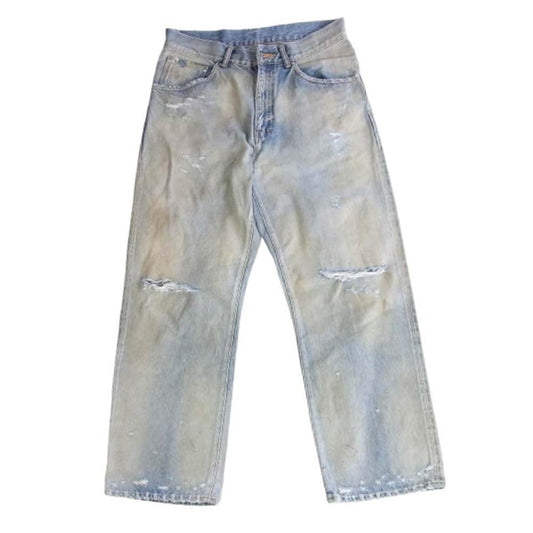 ANCELLM アンセルム ANC-PT58 P/DAMAGE DENIM STRAIGHT 5P PANTS 5ポケット ダメージ ストレート デニム パンツ インディゴブルー系 2【中古】