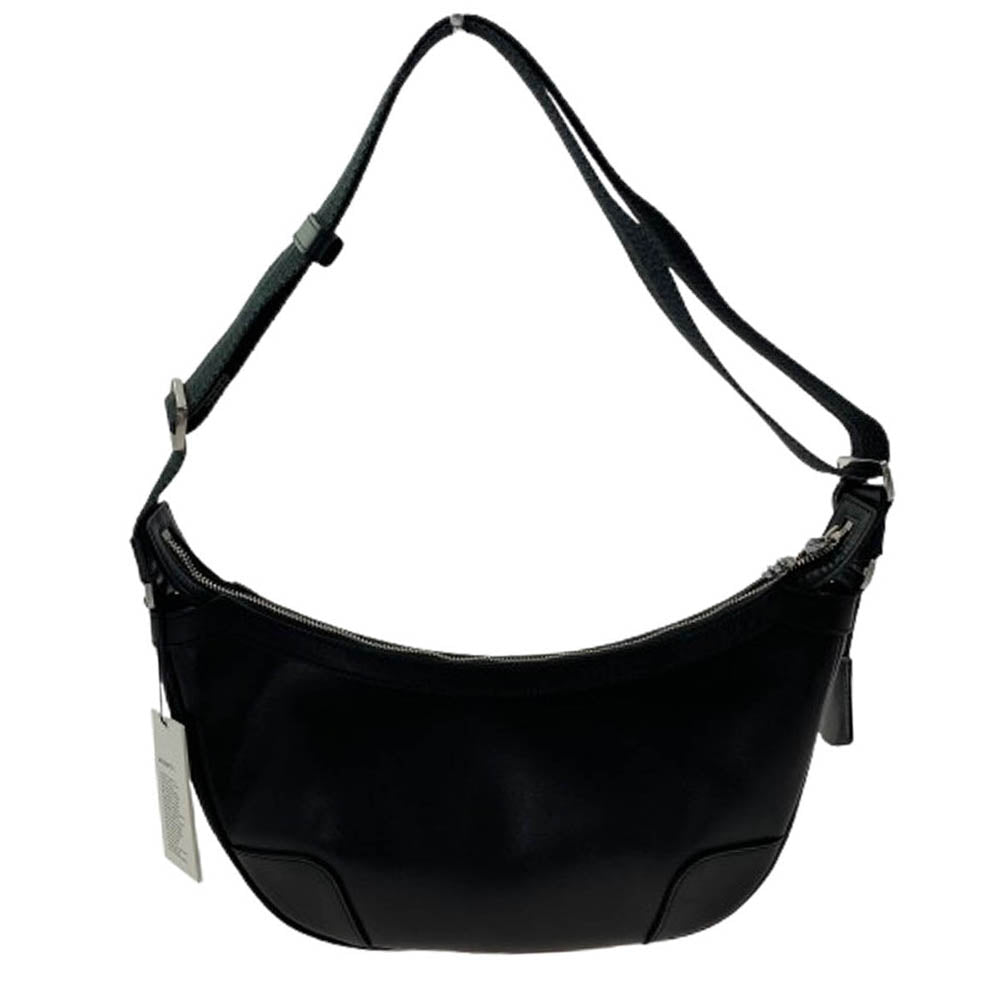 aniary アニアリ 01-03007 Antique Leather Shoulder アンティーク レザー バルケッタ 舟型 スムース革 ショルダー バッグ ブラック系【新古品】【未使用】【中古】