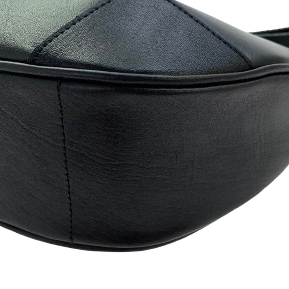aniary アニアリ 01-03007 Antique Leather Shoulder アンティーク レザー バルケッタ 舟型 スムース革 ショルダー バッグ ブラック系【新古品】【未使用】【中古】