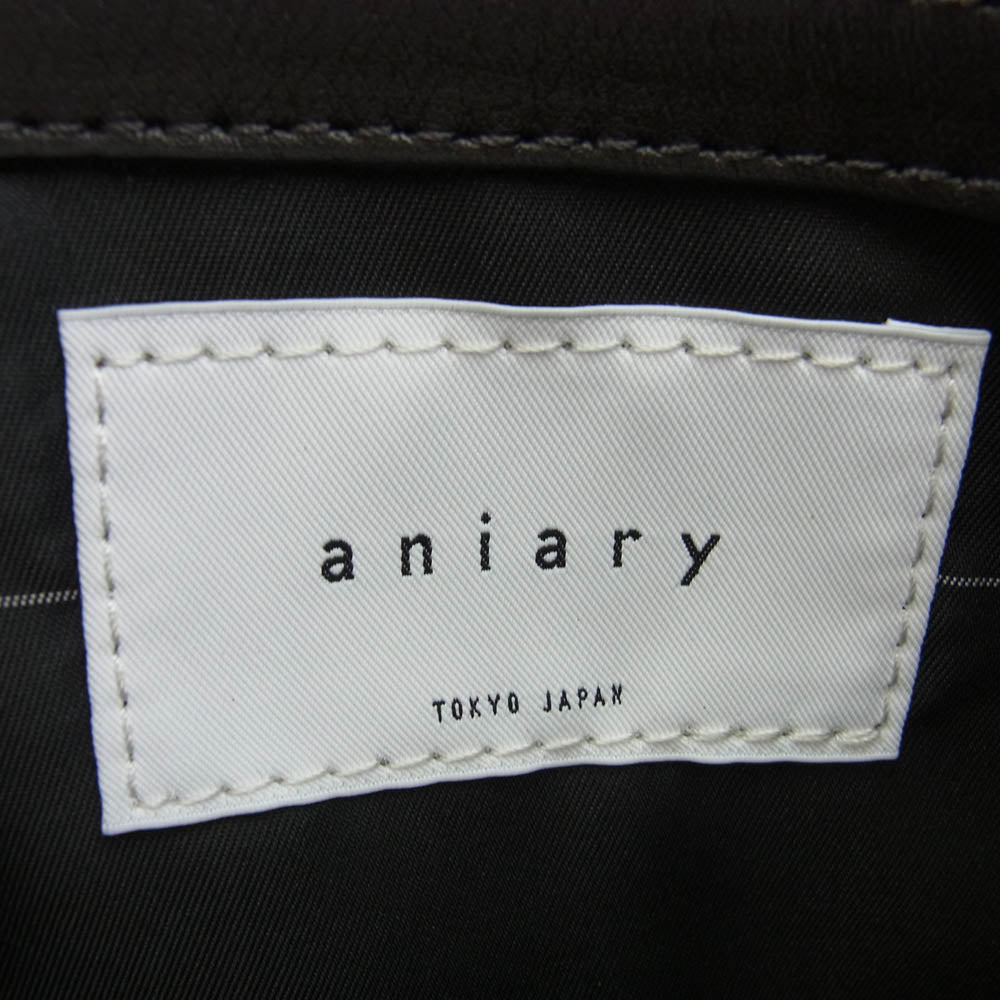 aniary アニアリ 36-02003 Artisan Leather Tote アルティザン レザー ブリーフ トート バッグ チャコール系【新古品】【未使用】【中古】