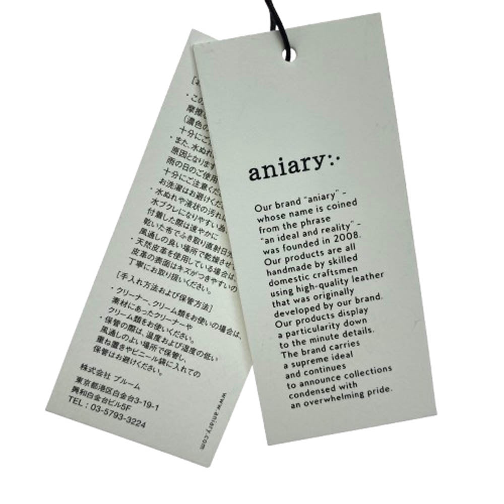 aniary アニアリ 07-02011 Shrink Leather Tote シュリンクレザー トート バッグ ブラック系【新古品】【未使用】【中古】