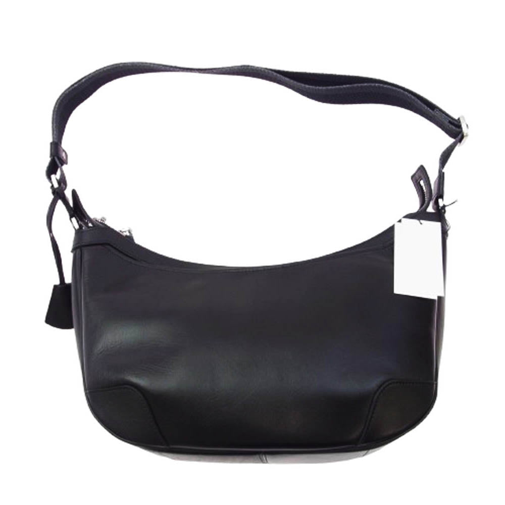 aniary アニアリ 01-03008 Antique Leather Shoulder アンティークレザー 舟型 ショルダー バッグ ブラック系【新古品】【未使用】【中古】